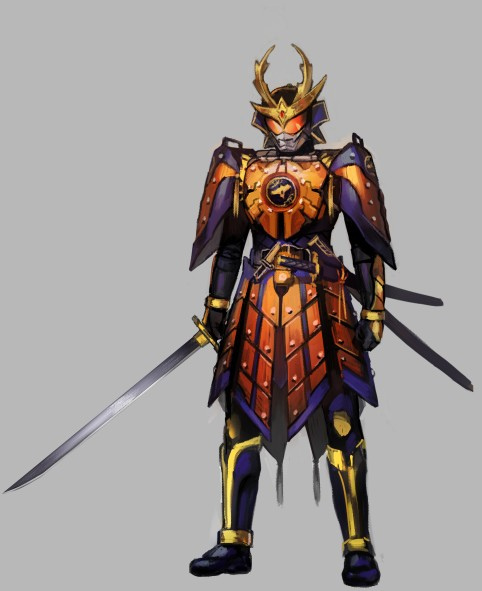 1boy, armor, belt, kamen_rider, kamen_rider_gaim, kamen_rider_gaim_(series), katana, littleb