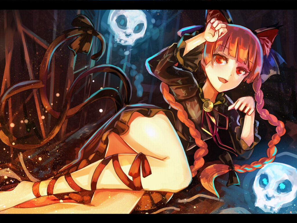 1girl, animal_ears, barefoot, black_dress, bow, braid, cat_ears, cat_tail