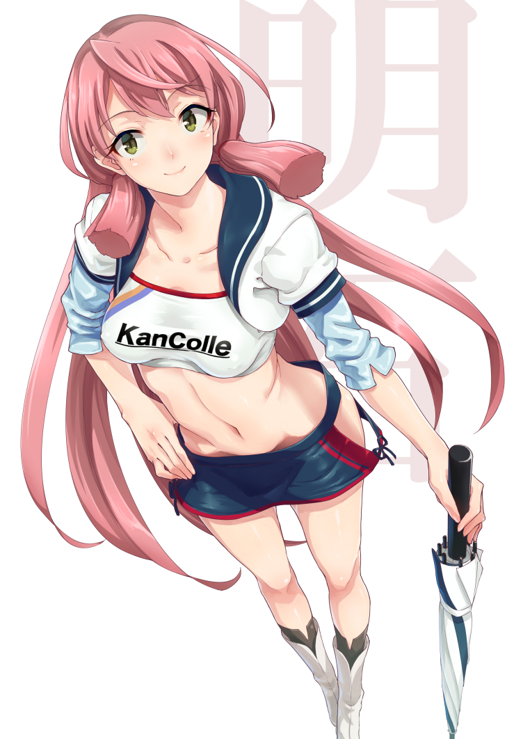 1girl, aya_shachou, blush, breasts, green_eyes, kantai_collection, long_hair, looking_at_viewer