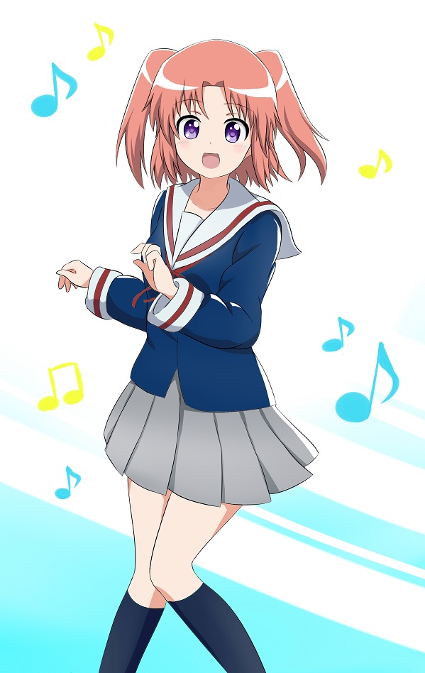 1girl, :d, dancing, gurio_(pixiv14624), knees_together_feet_apart, looking_at_viewer, mikakunin_de_shinkoukei, miniskirt