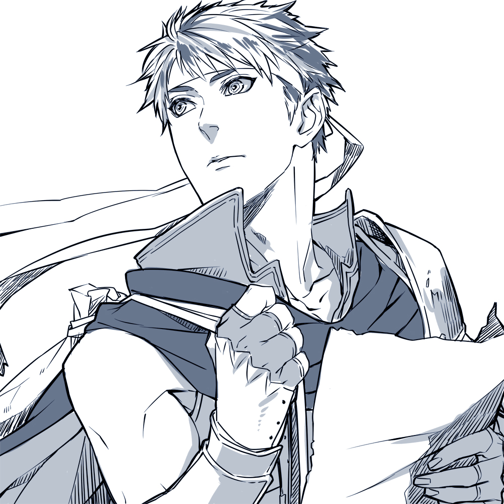 1boy, bag, cape, duffel_bag, fingerless_gloves, fire_emblem, fire_emblem:_souen_no_kiseki, gloves