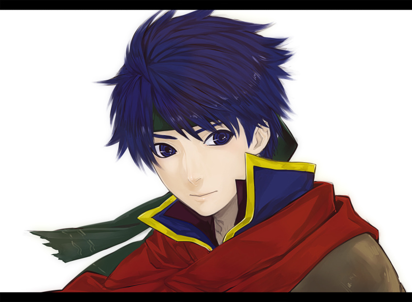 1boy, blue_eyes, blue_hair, bust, cape, fire_emblem, fire_emblem:_souen_no_kiseki, headband