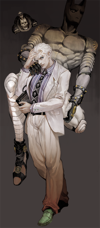 2boys, ao666, formal, jojo_no_kimyou_na_bouken, killer_queen, multiple_boys, necktie, realistic