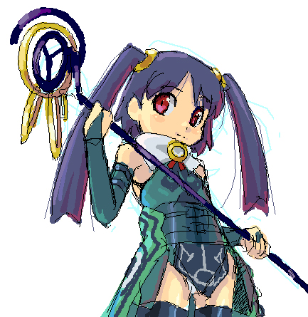 1girl, adapted_costume, alternate_hairstyle, blue_hair, carrie_fernandez, castlevania, castlevania:_legacy_of_darkness, castlevania_judgment