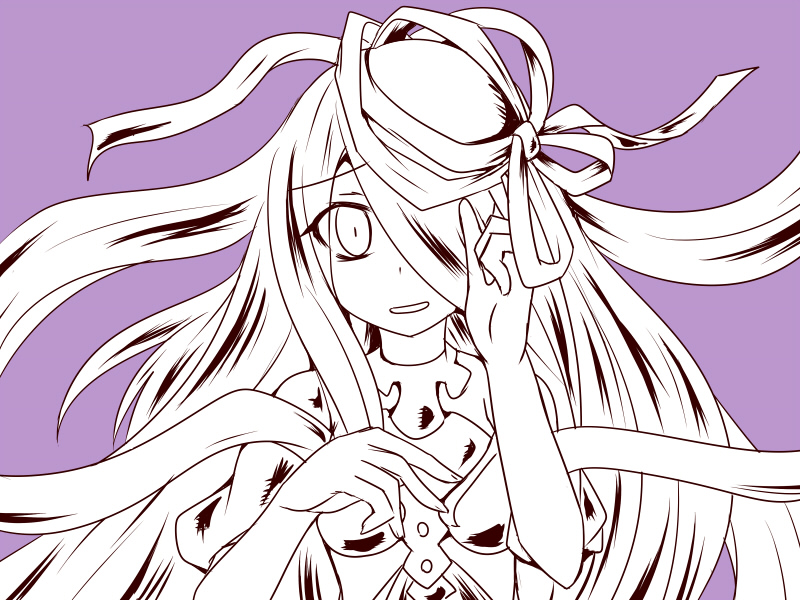 1girl, bare_shoulders, choker, dress, finger_on_hat, hair_over_one_eye, hand_on_headwear, hat