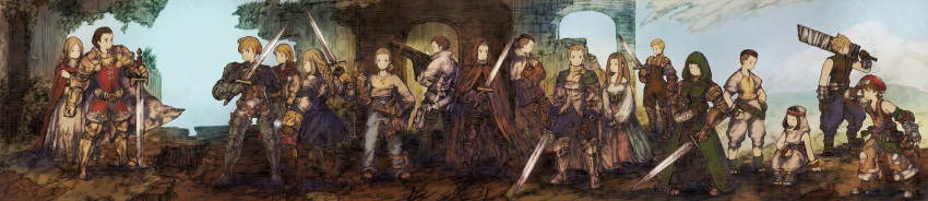 absurdres, agrias_oaks, alma_beoulve, argath_thadalfus, armor, balflear, belt, beowulf_cadmus