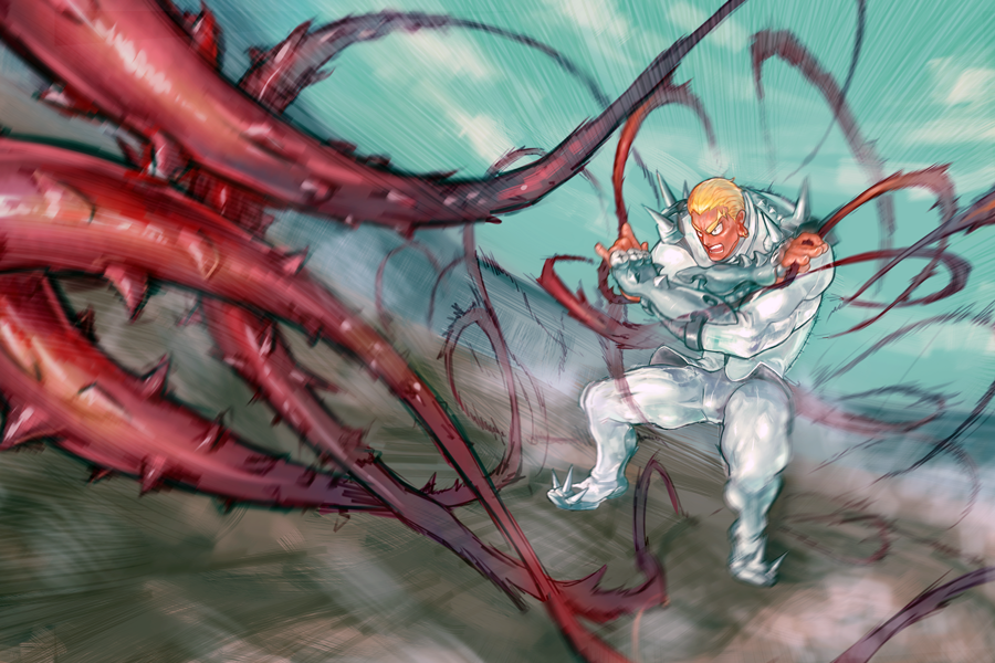 1boy, blonde_hair, gamagoori_ira, j4hn, kill_la_kill, male, muscle, solo