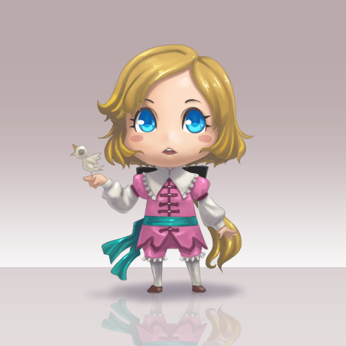 1girl, :<, bird, blonde_hair, blue_eyes, blush_stickers, castlevania, castlevania:_dracula_x_chronicles