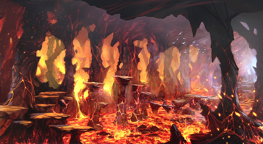 cave, molten_rock, no_humans, original, scenery, zudarts_lee