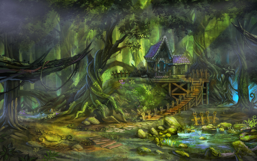 forest, house, nature, no_humans, original, pond, tree, zudarts_lee
