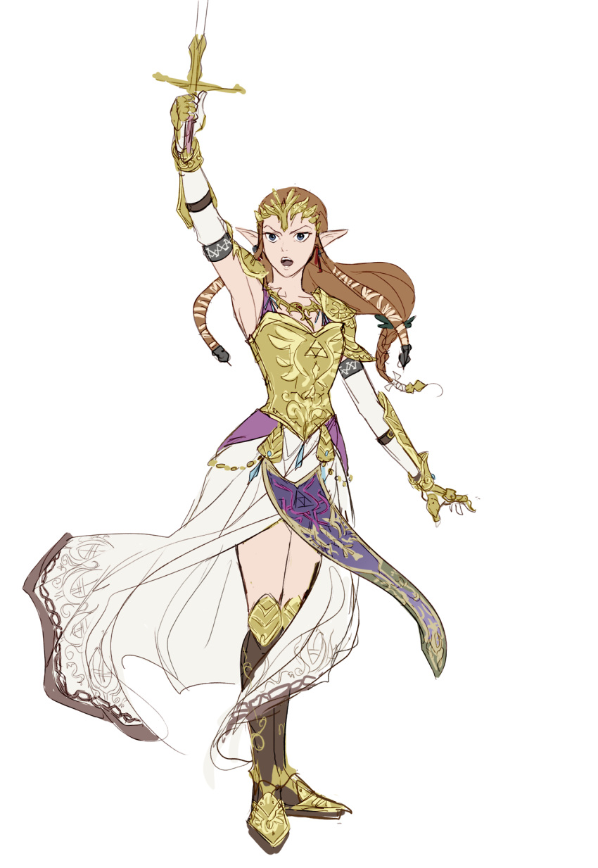alderion-al, alternate_hair_color, armor, blue_eyes, brown_hair, earrings, gloves, highres
