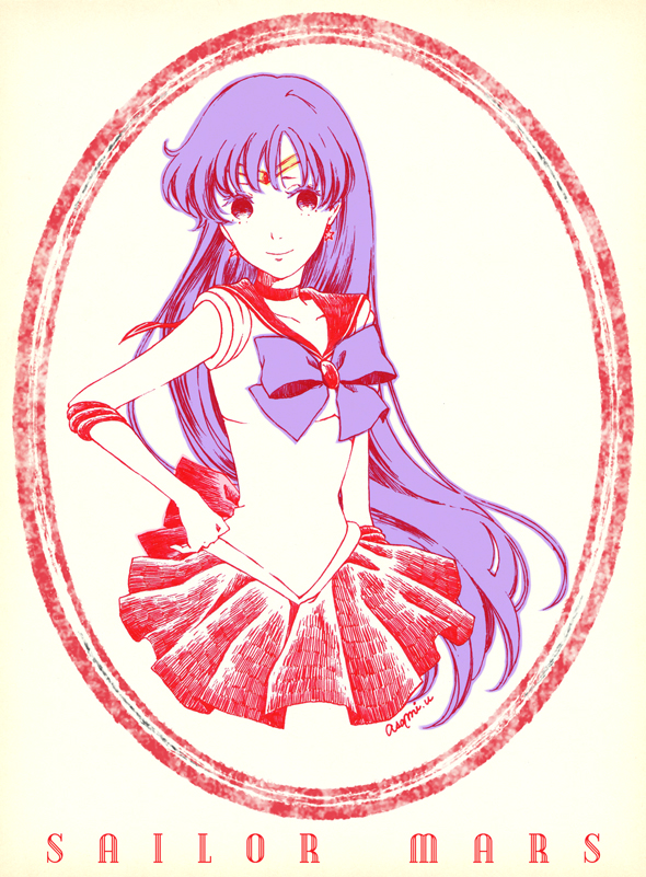 bishoujo_senshi_sailor_moon, choker, gloves, hino_rei, long_hair, mahou_shoujo, purple_hair, sailor_mars, seifuku