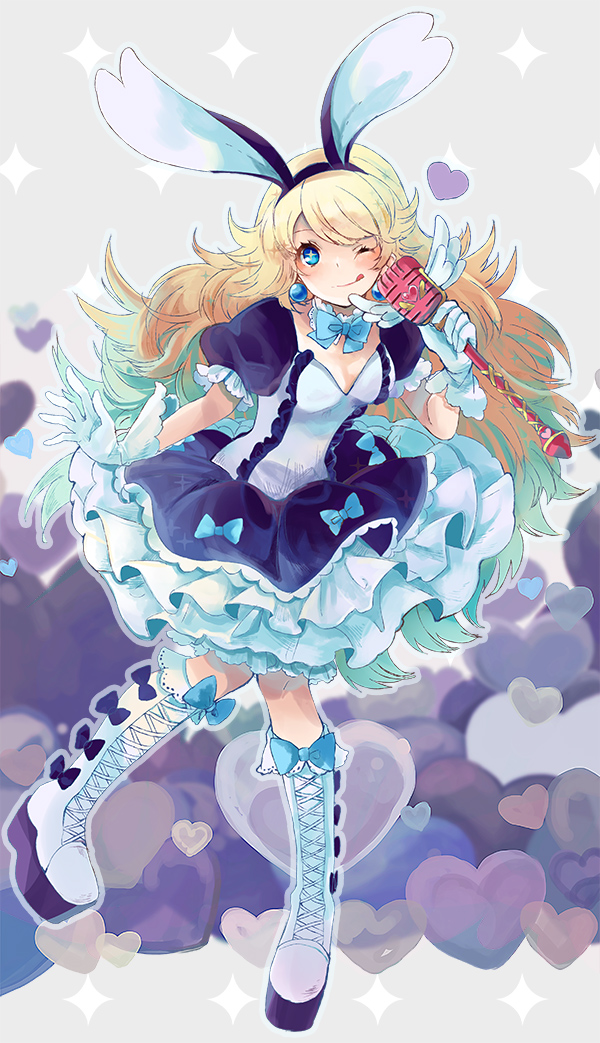 1girl, animal_ears, blonde_hair, blue_eyes, boots, bravely_default:_flying_fairy, bravely_default_(series), cross-laced_footwear