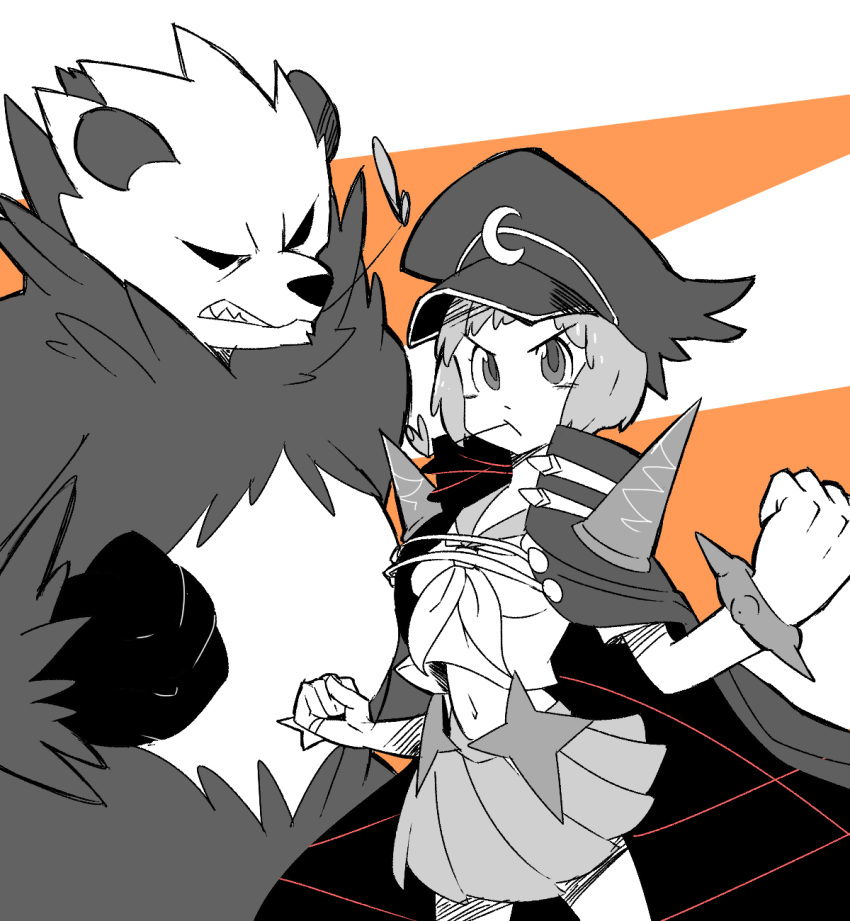 1girl, bracelet, cape, hat, highres, jewelry, kill_la_kill, leaf