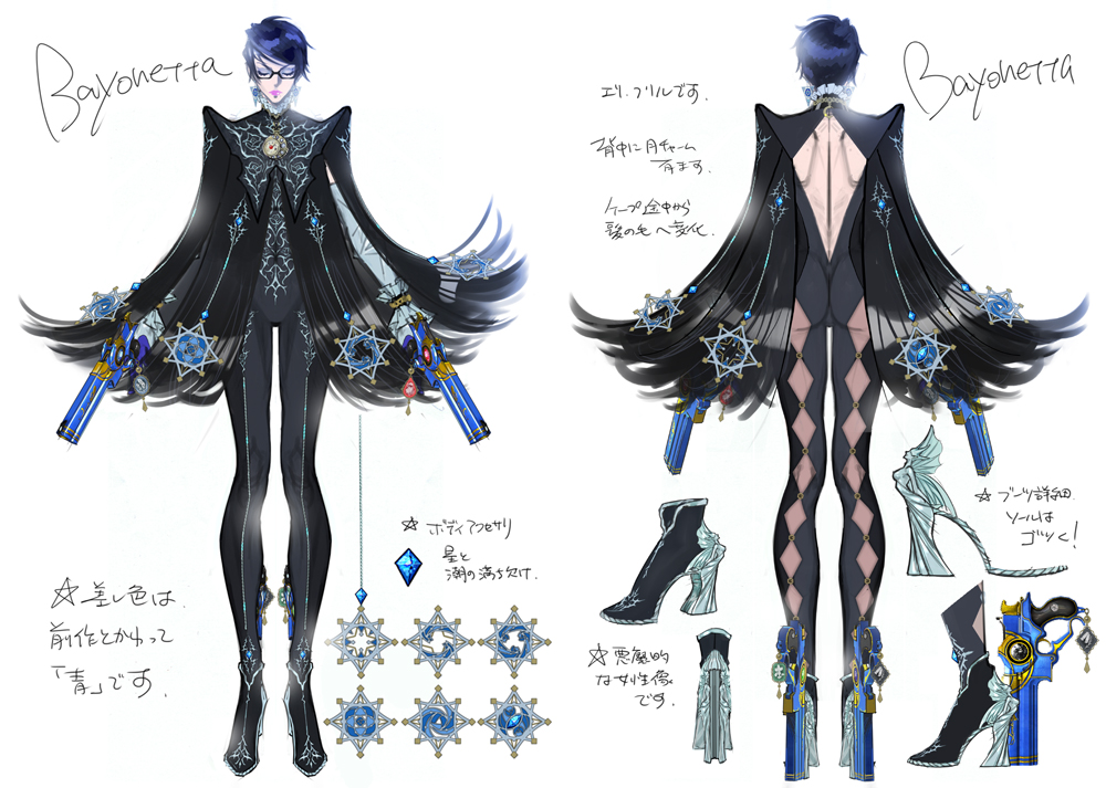 1girl, alternate_hair_length, alternate_hairstyle, ass, back_cutout, bayonetta, bayonetta_(character), bayonetta_2