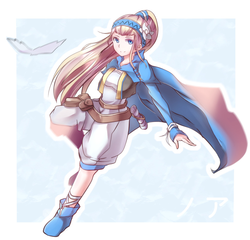 1girl, aleixww, animal, bangs_pinned_back, belt, belt_pouch, bird, blonde_hair