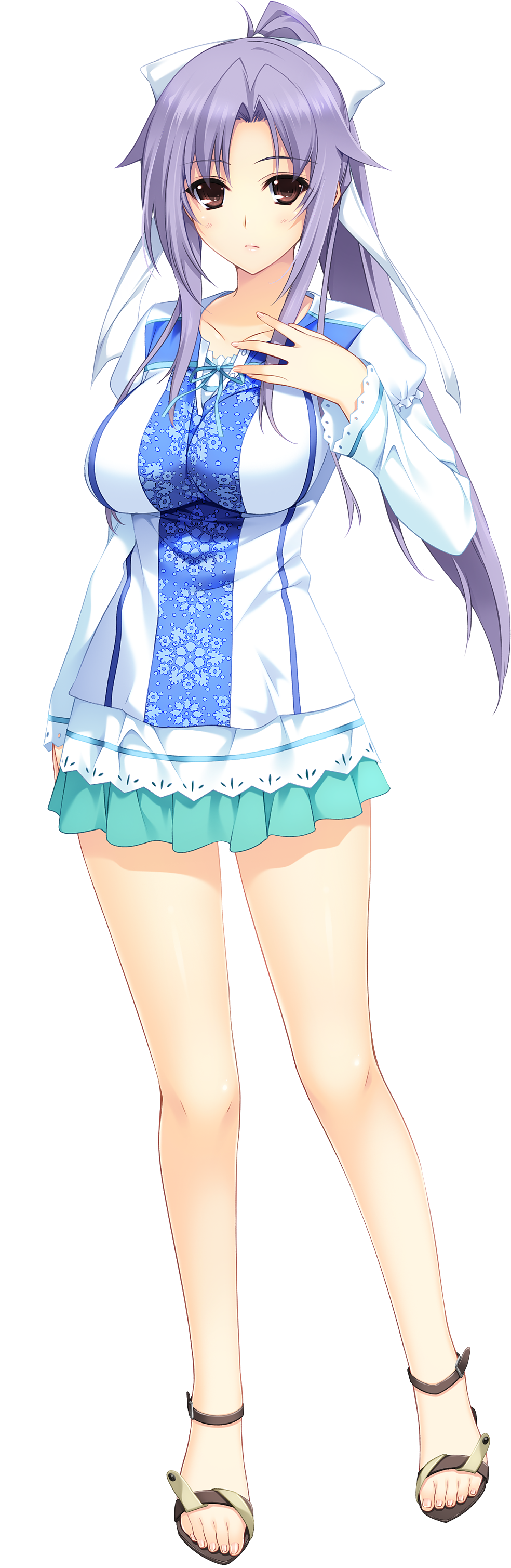 1girl, absurdres, brown_eyes, full_body, highres, iizuki_tasuku, lavender_hair, looking_at_viewer