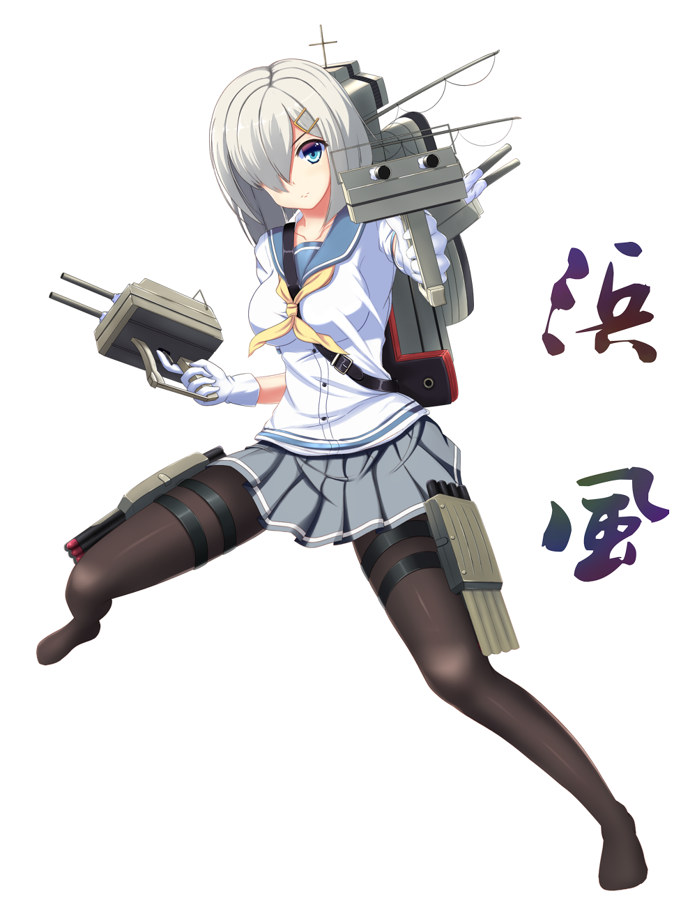 hamakaze_(kantai_collection), highres, kantai_collection, pantyhose, short_hair, tagme, toid310