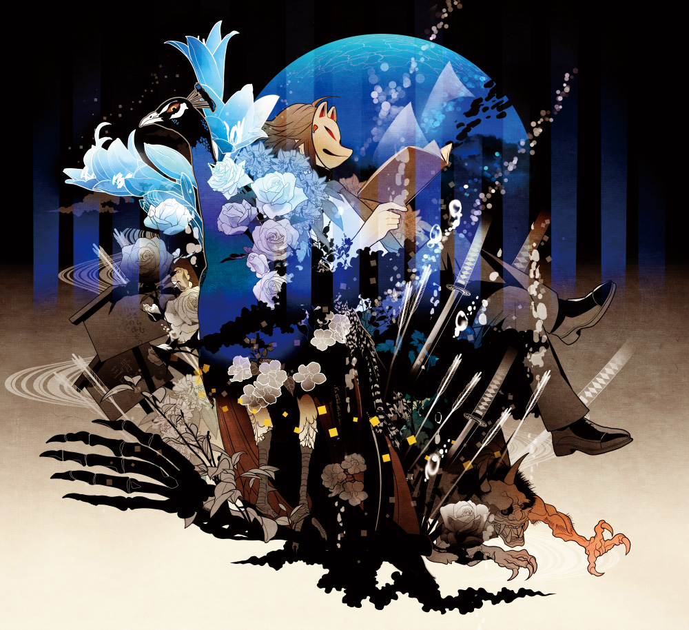 1boy, ahoge, animal, arrow, bird, book, brown_hair, bubble