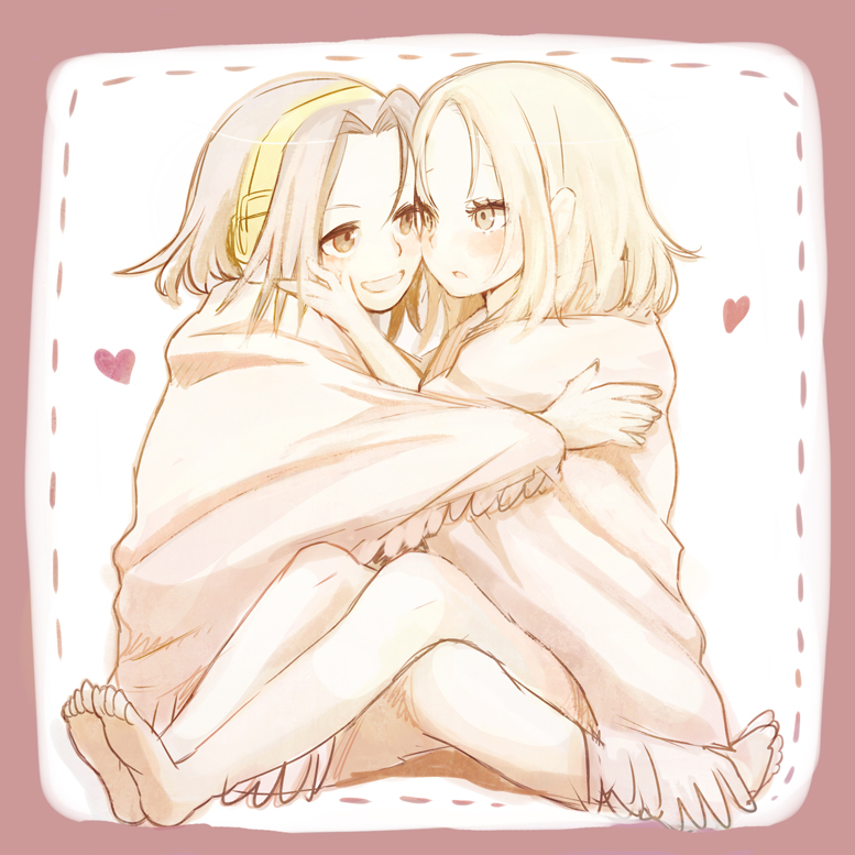1boy, 1girl, amri, amripo, asakura_you, blonde_hair, blush, brown_eyes