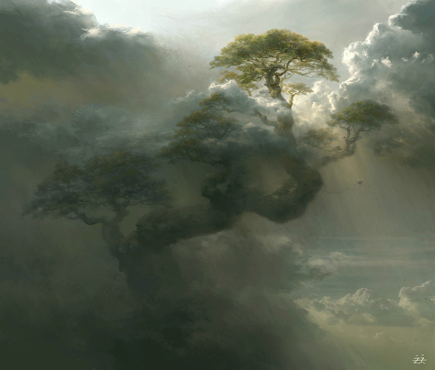 clouds, cloudy_sky, flowerzz, highres, no_humans, original, sky, sunlight
