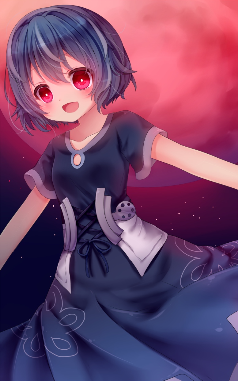 1girl, black_bullet, blue_dress, blue_hair, blush, dress, highres, hiruko_kohina