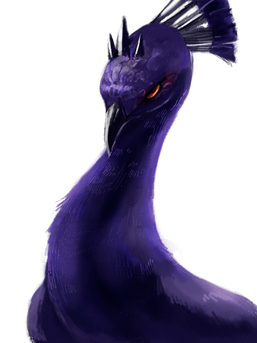 animalization, bird, horns, jojo_no_kimyou_na_bouken, kars_(jojo), no_humans, peacock, polon55