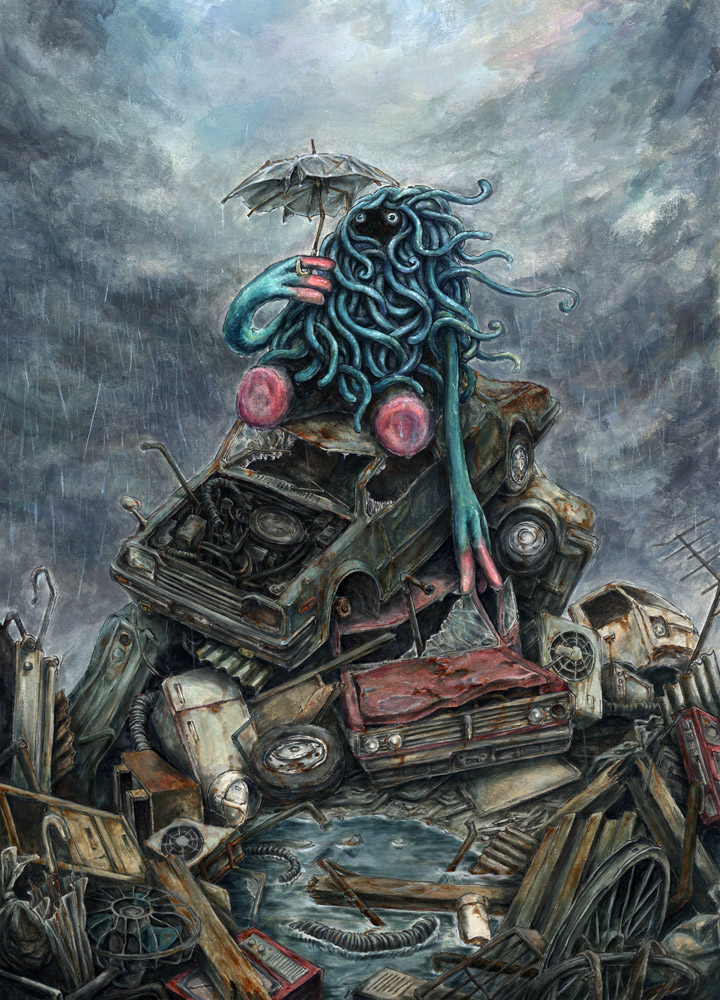 garbage, no_humans, pokemon, pokemon_(creature), pokemon_(game), pokemon_dppt, rain, realistic