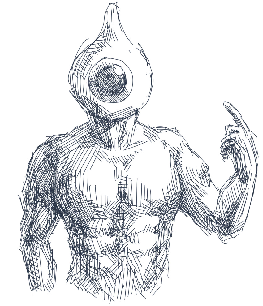 highres, monochrome, muscle, scp-131, scp_foundation, seneo, skecth, solo