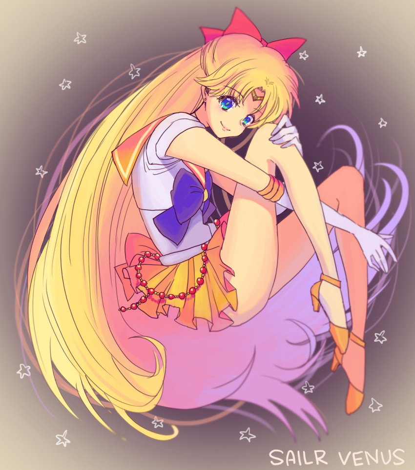 1girl, absurdly_long_hair, aino_minako, bare_legs, bishoujo_senshi_sailor_moon, blonde_hair, blue_eyes, bow