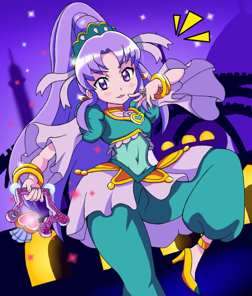 1girl, alternate_form, anklet, arabian, bracelet, brooch, choker, cure_fortune