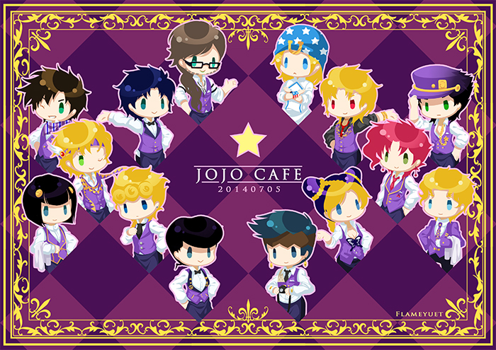 bruno_bucciarati, caesar_anthonio_zeppeli, chibi, dio_brando, giorno_giovanna, gyro_zeppeli, higashikata_jousuke, hou_(ming8160)