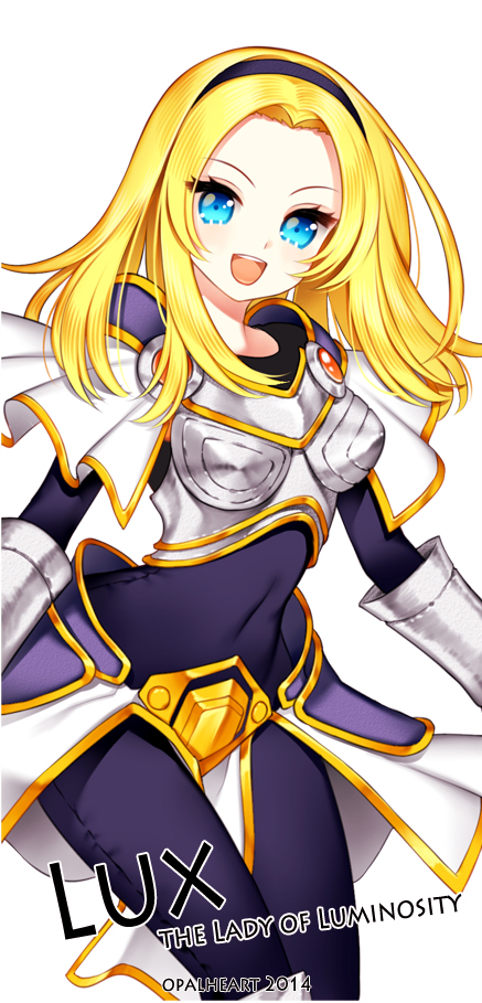 1girl, 2014, armor, artist_name, blonde_hair, blue_eyes, character_name, hairband