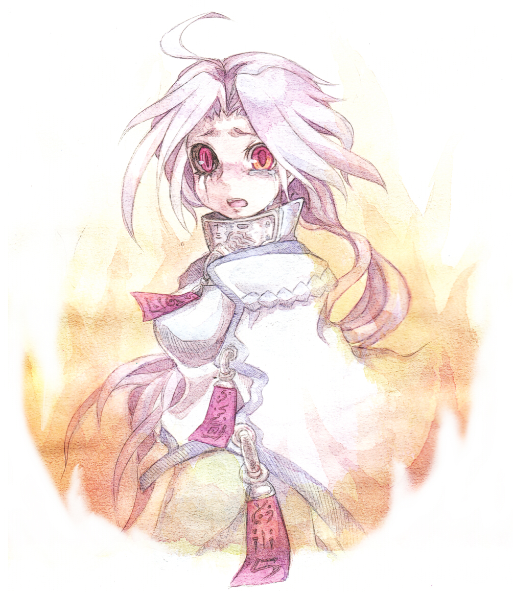 black_sclera, blazblue, chako_444, nu-13, red_eyes, tears, tsujimiya_(chako_444), v-13
