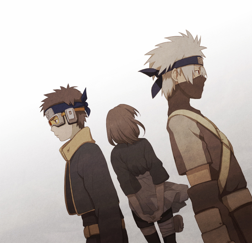 goggles, hatake_kakashi, highres, naruto, plasm, rin_(naruto), spiked_hair, spiky_hair