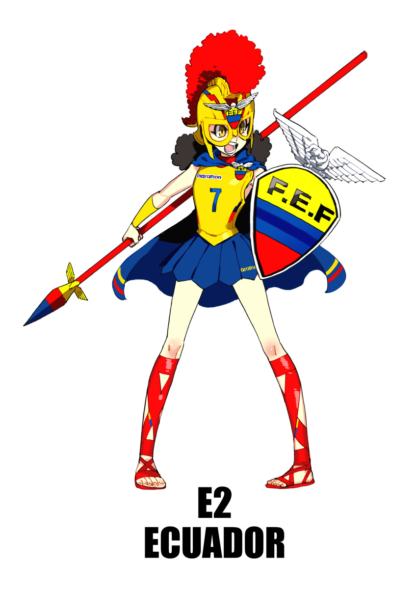 1girl, 2014_fifa_world_cup, absurdres, daibajoujisan, ecuador, highres, original, simple_background
