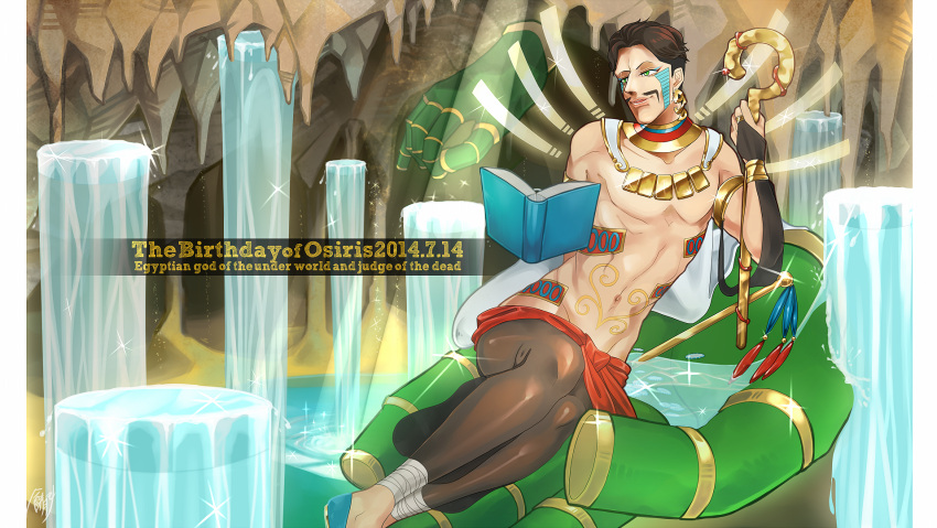 1boy, brown_hair, highres, jewelry, jojo_no_kimyou_na_bouken, m516, necklace, osiris_(stand)