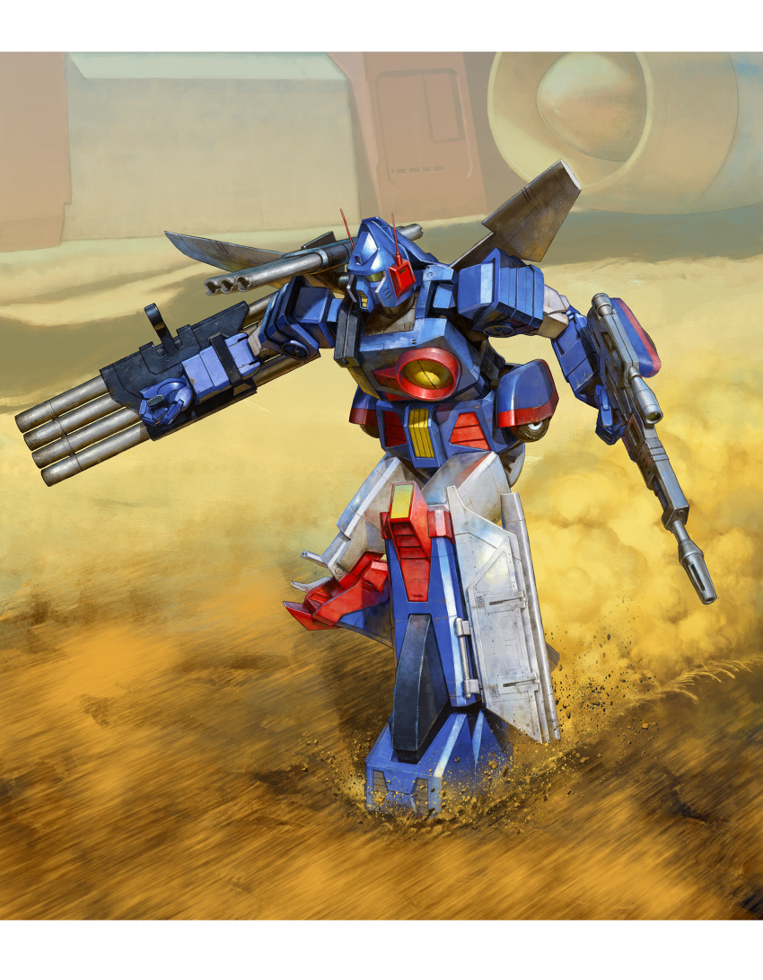 absurdres, cannon, desert, dust, energy_gun, gun, highres, iron_gear