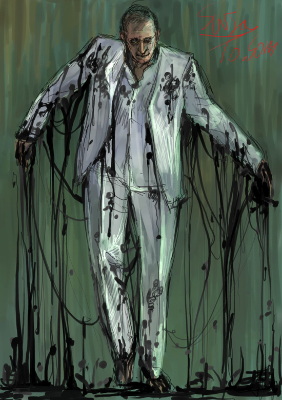 barefoot, constantine, dark, dc_comics, demon, hellblazer, human, lucifer, satan, suit, tar