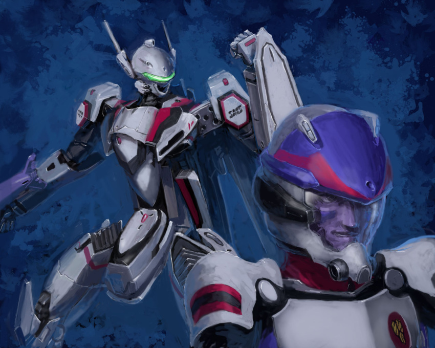 gunpod, helmet, henry_gilliam, macross, macross_frontier, mecha, pilot_suit, realistic