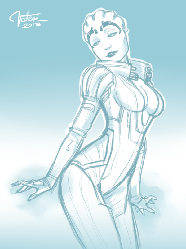 1girl, asari, bodysuit, breasts, center_opening, lips, lipstick, makeup