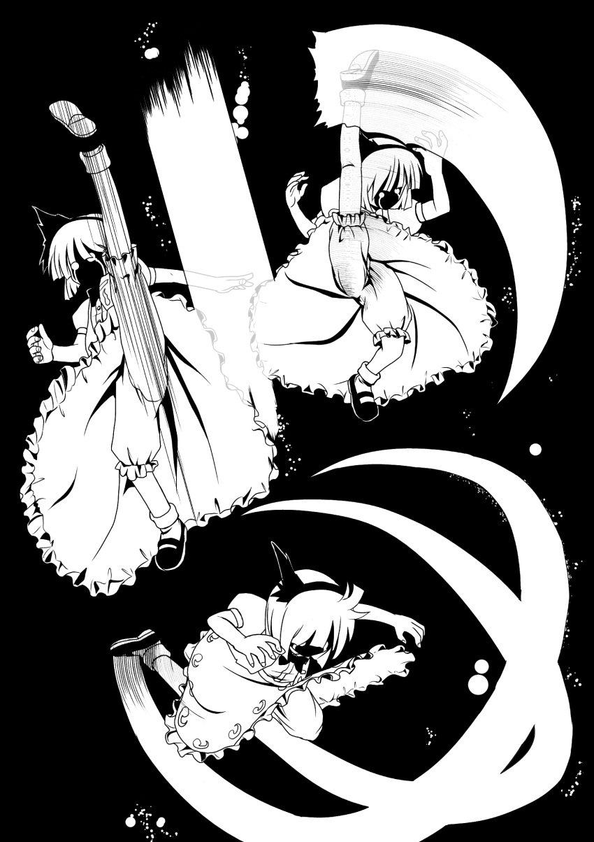 genocide_cutter, highres, konpaku_youmu, niiko_(gonnzou), touhou, translation_request