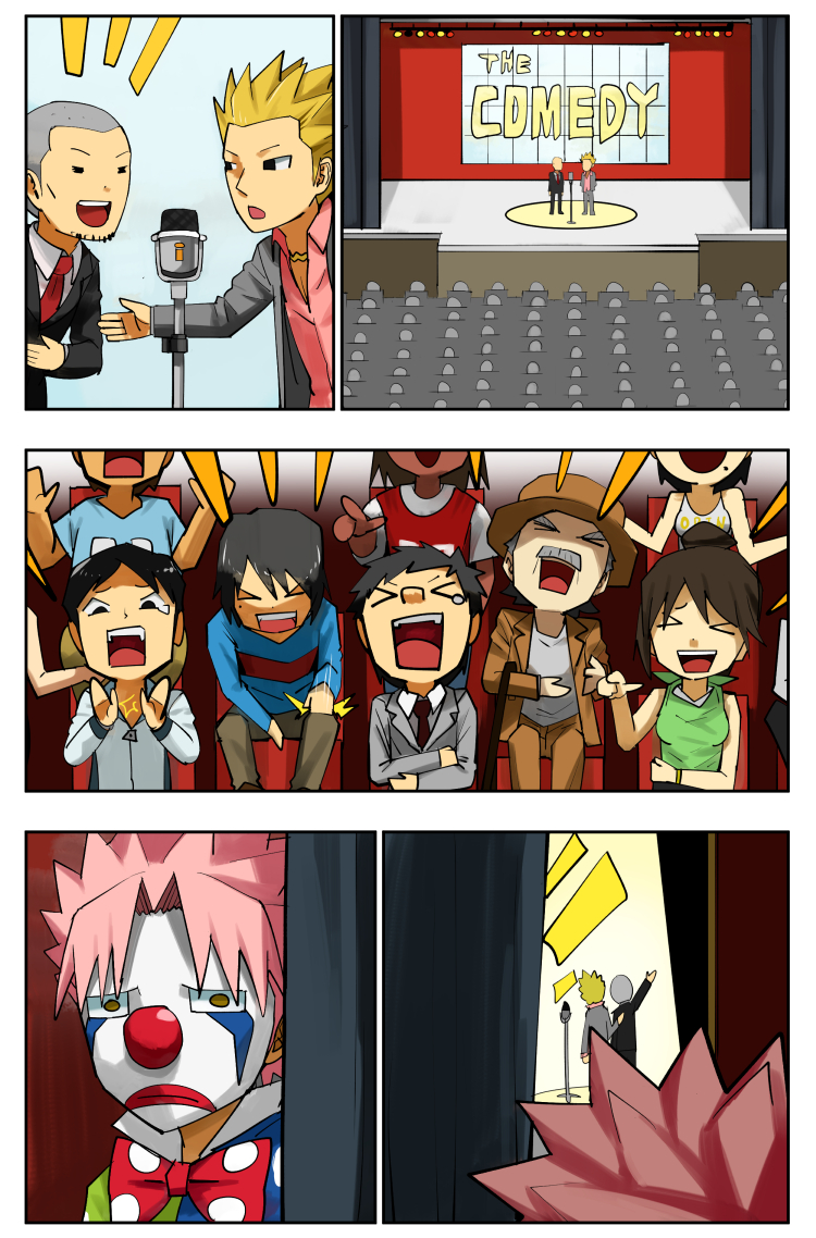 clown, clown_nose, comic, manzai, microphone_stand, original, pageratta