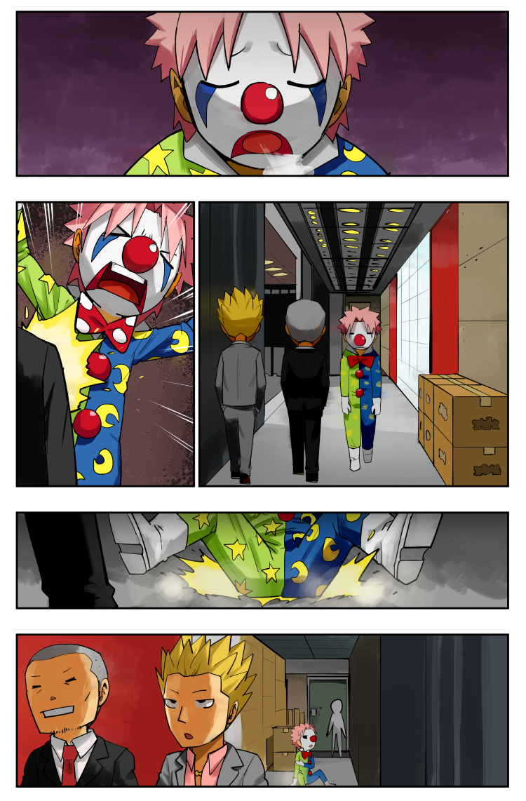 audience, backstage, clown, clown_nose, comic, original, pageratta, sighing