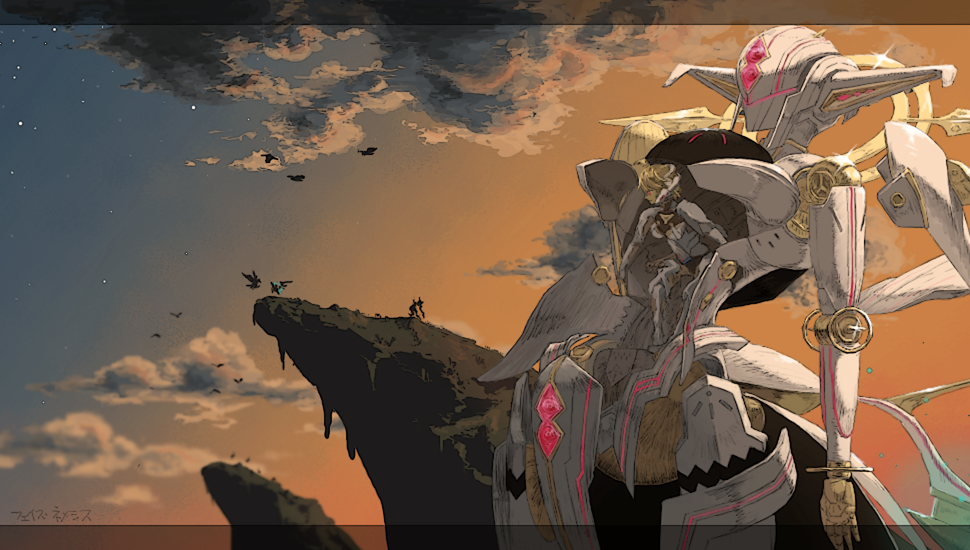1girl, blonde_hair, cyborg, fiorun, kusa0093, mecha, short_hair, solo, spoilers, xenoblade