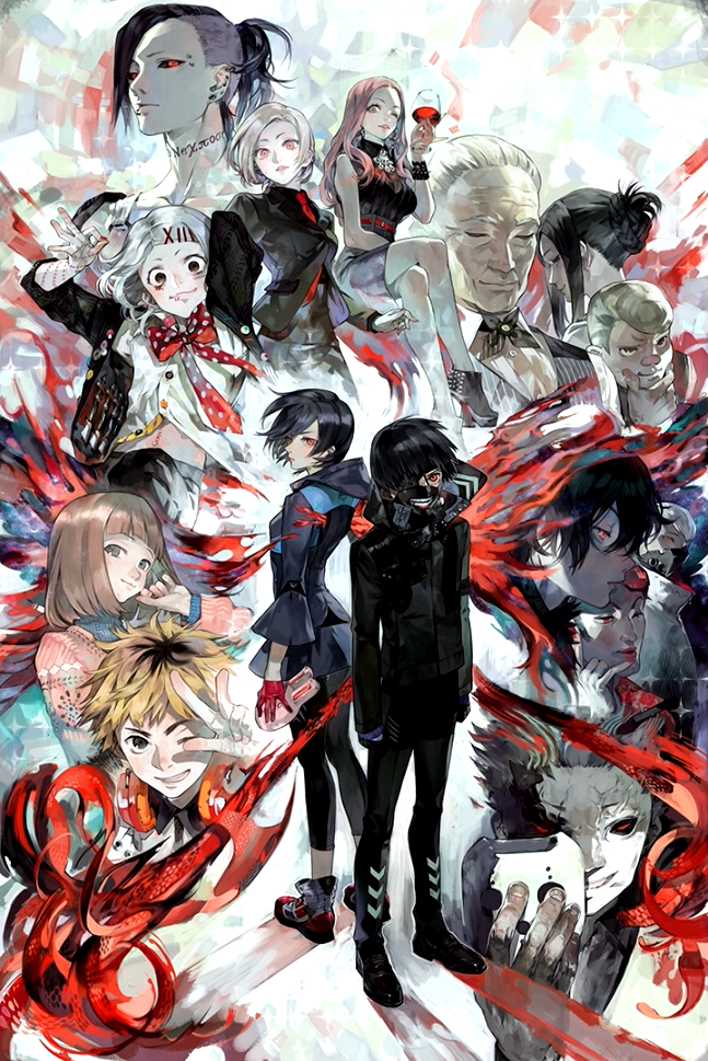 fueguchi_hinami, kaneki_ken, kirishima_touka, nishihara_isao, official_art, suzuya_juzo, tokyo_ghoul