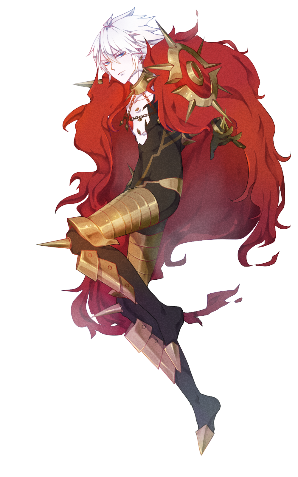 1boy, armor, blue_eyes, cape, fate/apocrypha, fate_(series), fur_collar, fur_trim