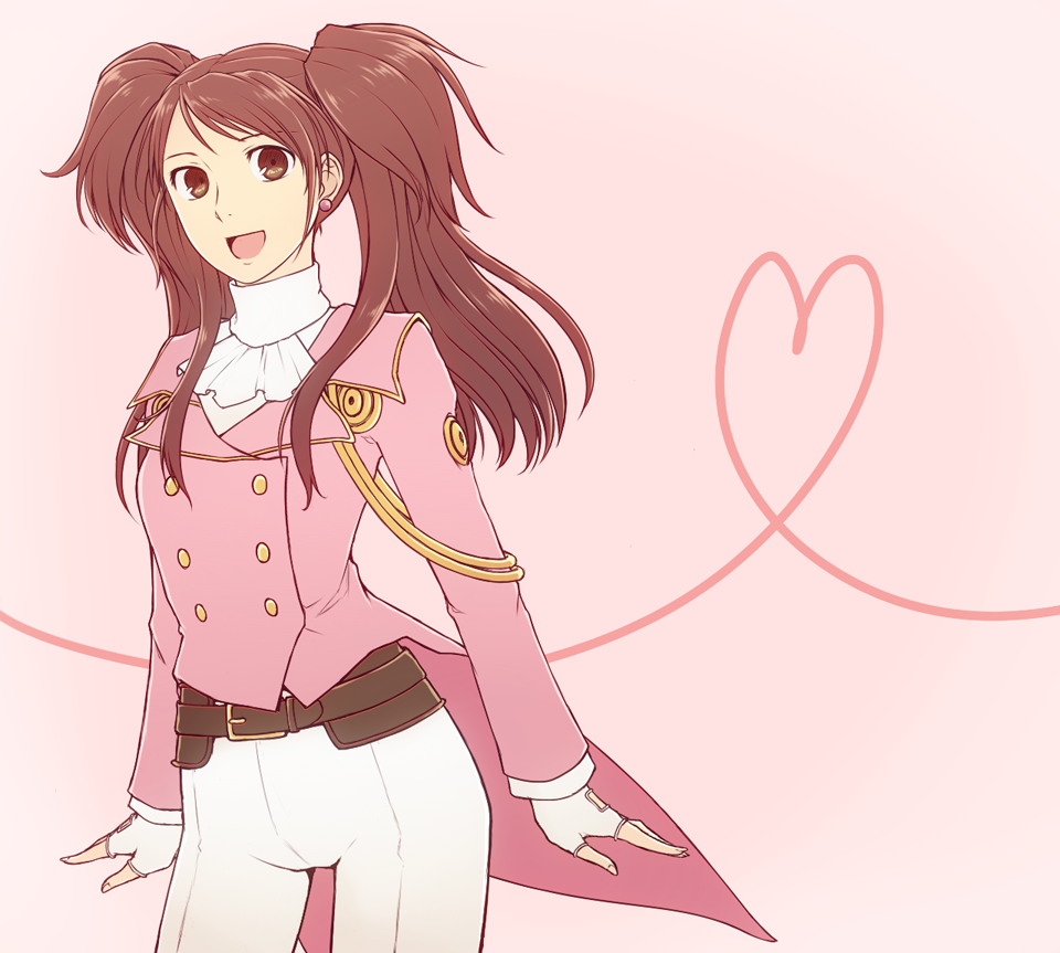 1girl, brown_eyes, brown_hair, character_request, coattails, cosplay, cravat, earrings