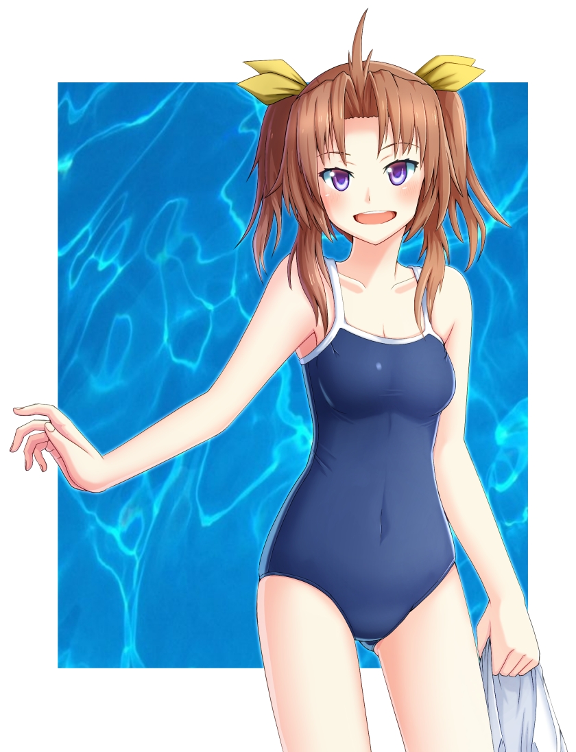 0625a, 1girl, brown_hair, covered_navel, hair_ribbon, kagerou_(kantai_collection), kantai_collection, looking_at_viewer