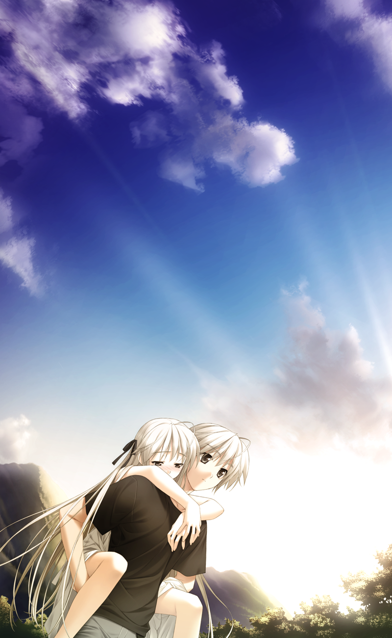 brother_and_sister, carrying, game_cg, haruka_na_sora, hashimoto_takashi, highres, kasugano_haruka, kasugano_sora